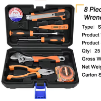 Kit d'outils manuels de bricolage pour la maison, multi-usages, comprenant un jeu de tournevis cruciformes et plats, une clé électrique et une meuleuse d'angle robuste