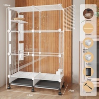 Cage à oiseaux de luxe simple et grande, résistante aux éclaboussures, pour perruches, calopsittes, mynas, agapornis, construction durable en fer et PP