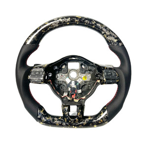 Volante Sportivo Personalizzato in Pelle e Fibra di Carbonio Forgiata per <span class=keywords><strong>Volkswagen</strong></span> Golf Upgrade 6 7 MK4 MK5 MK6 MK7 MK8 GTI R-Line - Product Image 1
