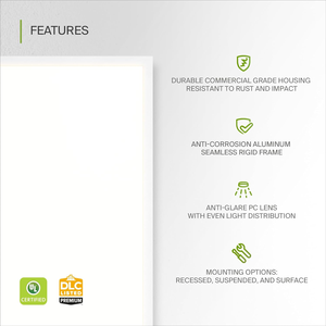 2 * 2ft Backlit dẫn phẳng Bảng điều khiển ánh sáng với tự động mờ hoặc tắt cảm biến chuyển động - Product Image 3