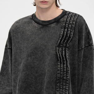 Sweat-shirts à capuche oversize personnalisés 100 % coton à manches longues, épais, effet délavé à l'acide - Product Image 5