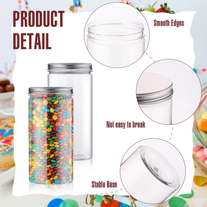 Botella de Plástico PET Transparente Redonda de 500 ml, Boca Ancha, Tapa Doble, Envases Vacíos para Alimentos, Dulces, Pasteles y Galletas, Disponibles en Fábrica - Product Image 3