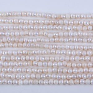 Promotion en gros de perles d'eau douce Keshi défectueuses presque rondes de 3-4 mm, perles roses semi-finies pour la fabrication de bijoux DIY - Product Image 2
