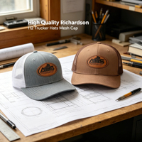 Vente en gros maille vierge Snapback Gorras haute qualité papa camionneur chapeau Logo personnalisé cuir Patch Richardson 112 camionneur chapeaux casquettes