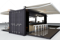 Restaurant modulaire de luxe en conteneur d'expédition préfabriqué de 20 pieds, bar à café, kiosque alimentaire en conteneur