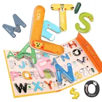 Bebek Montessori ahşap eğitim buzdolabı mıknatısı 26 alfabe oyuncaklar öğrenmek mektup eşleştirme bulmaca manyetik alfabe kitabı çocuk için oyuncak