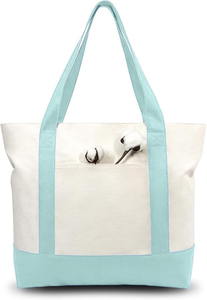 Custom Logo <b>Plain</b> <b>Large</b> Size Printed Eco Friendly Recycled Reusable Sublimation Beach Shopping Tote Bag Cotton <b>Canvas</b> Beach Bag - Product Image 3