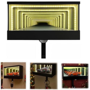 Soporte de Pared 3D para Llaves de Coche con Espejo Infinito, Decoración de Hogar, Llavero de Lujo con Luz LED para Garaje - Product Image 3