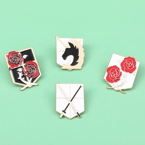 8 Designs Anime Logo Chapeau Broche Dessin Animé Attaque sur Titan Métal Émail Collier Broche Pins - Product Image 3