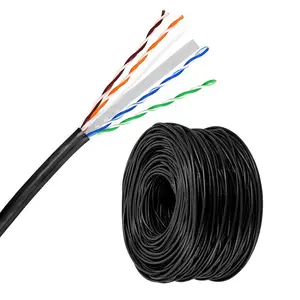 Cavo Ethernet esterno CAT6 300MT rete sfusa UTP/PE impermeabile UV/sepoltura nero