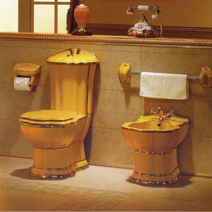 Modern Square Sanitary Ware WC Combo Ceramic <strong>Toilet</strong> Sink Set Bathroom <strong>Black</strong> and Gold <strong>Toilet</strong> - Product Image 5