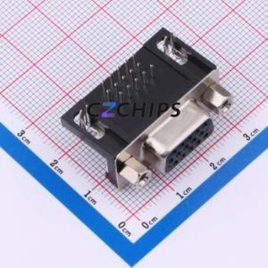 X0615FT7B3 D-Sub/VGA Connector Bent Lead Through Hole Connector High Density D-Sub Female 15P Right Angle Insert - Product Image 1