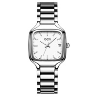 Reloj de Cuarzo Minimalista con Esfera Cuadrada de Aleación, 9mm de Grosor, Resistente al Agua 30M, para Mujer, Uso Diario y para Viajar
