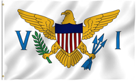 Drapeau des Îles Vierges (États-Unis) 3x5 pieds, polyester de qualité supérieure, résistant, pour intérieur/extérieur, avec rayures cousues et œillets en laiton