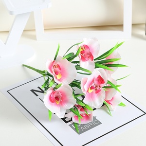 Grandi Orchidee Phalaenopsis Artificiali in Seta, Tonalità Primaverili, per Matrimoni, Decorazioni per la Casa, Oggetti di Scena Fotografici, Artigianato Tessile, Composizioni Floreali - Product Image 3