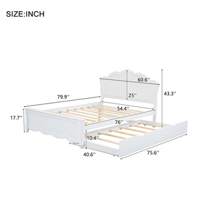 Lit escamotable blanc en forme de pétale avec rangement pour chambre à coucher, enfants, adultes, personnes âgées - Product Image 4