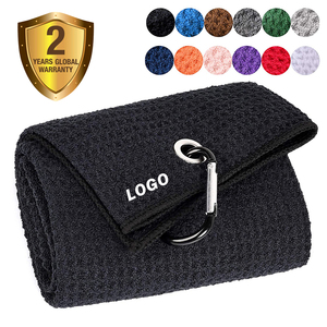 Wholesale Customized Logo Golf Towel Honeycomb Golf Microfiber Fabric Towels With Clip Waffle Pattern Carabiner Clip Towels