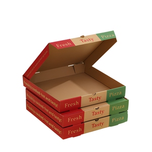 Caixas de Pizza Personalizadas Baratas por Atacado, Todos os Tamanhos de <span class=keywords><strong>8</strong></span> a 13 Polegadas, Caixas de Papel Kraft Corrugado Recicláveis com Verniz - Product Image 1