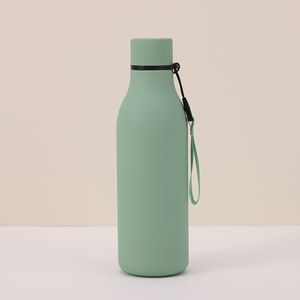 Botella Termo de Acero Inoxidable 304, Moderna, Recta, de Boca Pequeña, con Recubrimiento de Goma, para Deportes al Aire Libre - Product Image 3