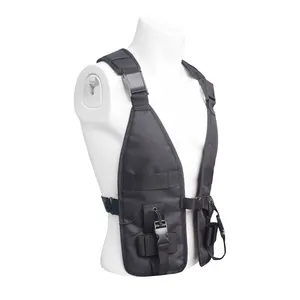 Universal Hands Free Radio Front Pack Pouch Hiphop Bag Peito Rig Vest Bag Harness Sacos Rádio em Dois Sentidos Walkie Talkie Vest