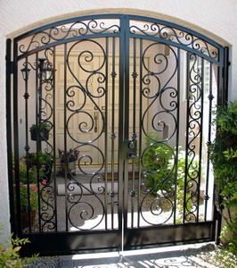 <span class=keywords><strong>Porte</strong></span> d'entrée Art Déco en fer forgé <span class=keywords><strong>avec</strong></span> haut en arc incurvé et serrure de sécurité <span class=keywords><strong>intégrée</strong></span> - Product Image 3
