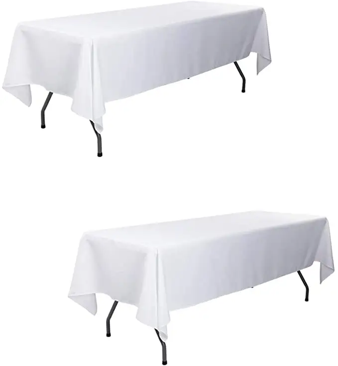 Nappe de Table en Polyester lavable, anti-taches et rides, couleur blanche, décoration, nappe à manger