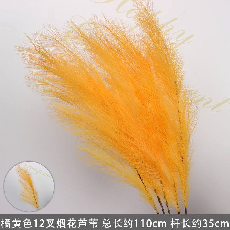 Orange 12-pronged firework reed stick