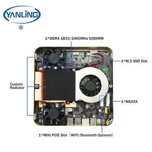 Оптовая настольный компьютер Intel процессор core i7 6700 розовое золото 4 к двойной дисплей мини ПК с <span class=keywords><strong>3</strong></span> * HD-MI порты и разъёмы - Product Image 4