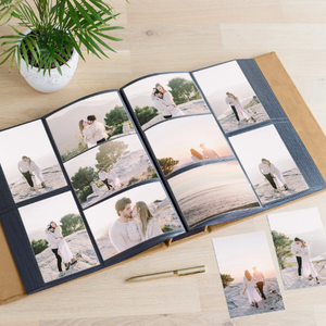 Album photo à mémoire de forme en papier de luxe blanc personnalisé pour mariage, couverture en daim, sans lacet, pour photos de 100 à 1000x6 - Product Image 2