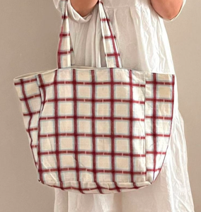 Chinese Simple Style Women's Cotton Handbag Portable <b>Waterproof</b> Printed Logo Design Shopping <b>Bag</b> - Product Image 2