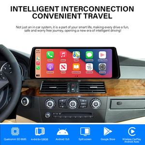 E60 12,3 pulgadas Android Car Screen Navegación GPS WIFI Carplay Android Auto Audio Estéreo Car Dvd Player para Smart <span class=keywords><strong>BMW</strong></span> <span class=keywords><strong>2008</strong></span> - 2010 - Product Image 3