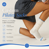 Chaussettes de yoga à volants pour femmes de haute qualité, design personnalisé, antidérapantes, chaussettes de fitness, chaussettes de pilates, logo personnalisé