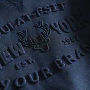 Tùy chỉnh dập nổi truyền nhiệt đổ xô người đàn ông dập nổi Áo len T-Shirts với thiết kế độc đáo - Product Image 4