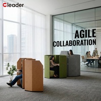 Sofá Acústico Modular Ergonómico Moderno para Reuniones, Tapizado en Tela, con Respaldo Alto Integrado y Aislamiento Acústico