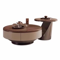 Table basse ronde extensible moderne, sûre sans angles vifs, meubles de salon