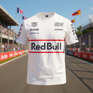 Camiseta Oracle Red Bull Racing blanca para hombre, estilo streetwear para fanáticos del deporte motorizado - Product Image 3