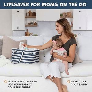 Panier à couches mignon avec compartiments ajustables, échantillon gratuit, organiseur de couches, sac à couches portable pour bébé - Product Image 2
