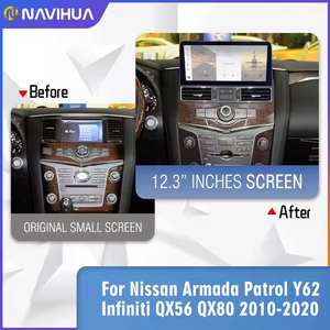 Navihua Android 12.3 Car GPS Navigation Headunit Multimedia Player Stere pour Patrol Y62 2013-2020 Wireless Charging Carplay 4G - Product Image 3