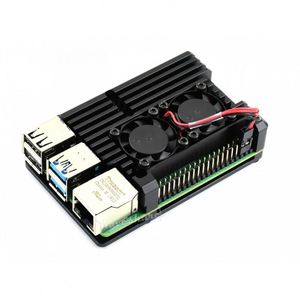 Waveshare <span class=keywords><strong>Aluminium</strong></span> Alloy Case para <span class=keywords><strong>Raspberry</strong></span> <span class=keywords><strong>Pi</strong></span> <span class=keywords><strong>4</strong></span>, Ventiladores Duplos - Product Image 1