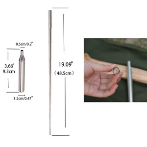 Tubo de soplador de bolsillo de fuelle de fuego telescópico de acero inoxidable para acampar fogata supervivencia al aire libre - Product Image 2