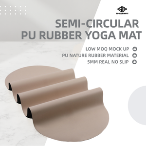 Halvemaanvormige ovale PU natuurrubberen groothandels yogamat antislip schokabsorberend draagbare milieuvriendelijke rubberen yogamat - Product Image 1
