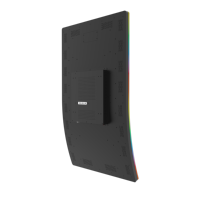 Écran tactile incurvé en forme de J de 49 pouces, écran de jeu, ODM OEM, éclairage LED, écran LCD mural intérieur pour Sl-ot, haute luminosité