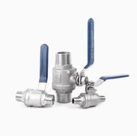 Vannes à boisseau sphérique manuelles en acier inoxydable, 2 pièces, double filetage extérieur, personnalisables OEM, pour contrôle marche/arrêt haute pression sur pipeline, Carp Journey
