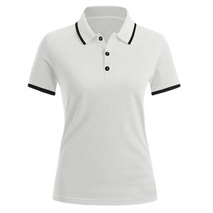 Polo deportivo transpirable ajustado de manga corta para mujer, bordado personalizado, anticontracción, verano, Color sólido, venta al por mayor, informal - Product Image 6