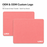 Tapis de souris rose personnalisé avec logo, base en caoutchouc antidérapante, bords cousus, tapis de bureau imperméable pour la maison, le bureau, l'ordinateur portable