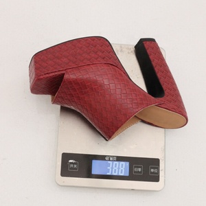 Knitting Upper Women Chunky <b>Heels</b> Summer <b>Platform</b> Sandals Square <b>Open</b> <b>Toe</b> on Shoes Outdoor Casual Mules - Product Image 6