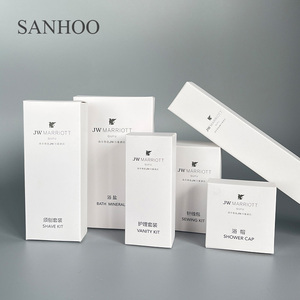 SANHOO, logotipo personalizado, caja blanca, embalaje, productos de hotel desechables ecológicos, juego de accesorios de lujo para Hotel Marriot Resort - Product Image 1