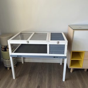 Wood <strong>Tortoise</strong> House, Indoor Turtle Habitat Reptile <strong>Cage</strong>, <strong>Tortoises</strong> Enclosure for Small Animals Lizards Hamster - Product Image 6