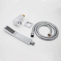 Pistolet de douche mural carré en laiton massif chromé de luxe pour hôtels et toilettes – Rénovation haut de gamme