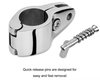 Quincaillerie marine en acier inoxydable 316 pour bimini top, glissière à mâchoires articulée avec pince à came à dégagement rapide pour tube de 1 pouce